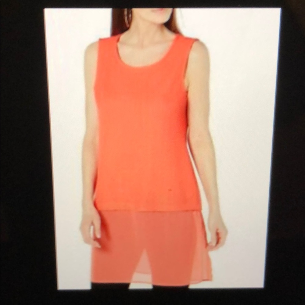 ALFANI Womens Sleeveless Tunic - Salmon/Orange